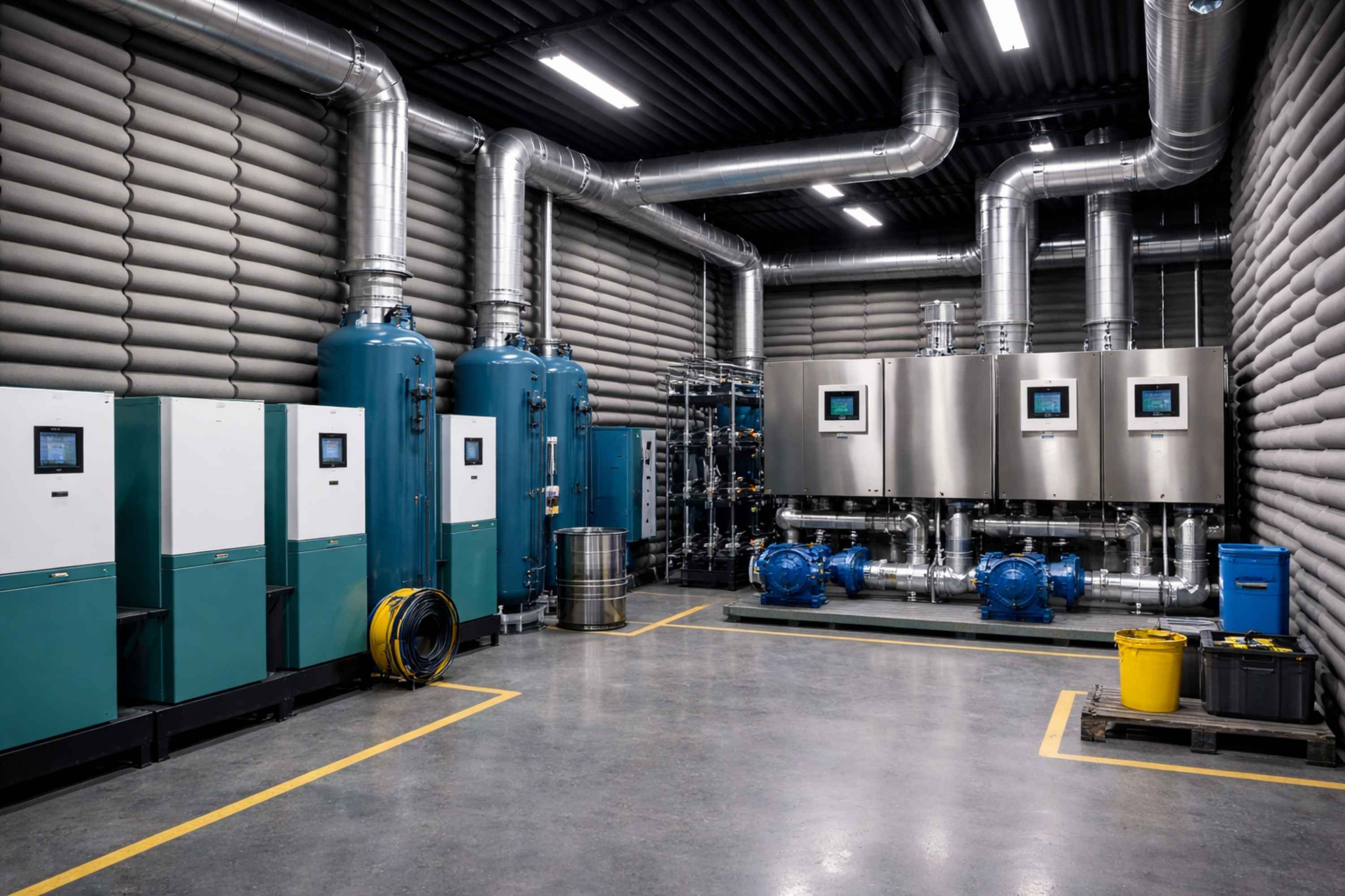 HVAC and compressor soundproofing for industrial plants